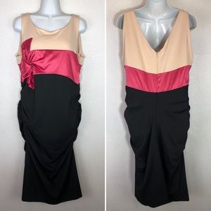 New York & Company Colorblock Satin Bow Dress 14